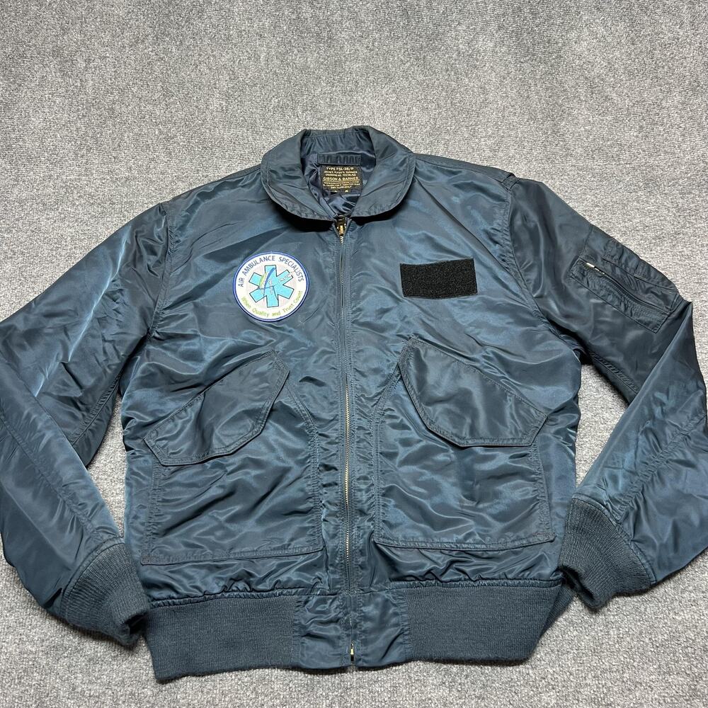 Gibson & Barnes Type FSL-36/P Jacket Mens Large Blue Bomber Air Ambulance Patch